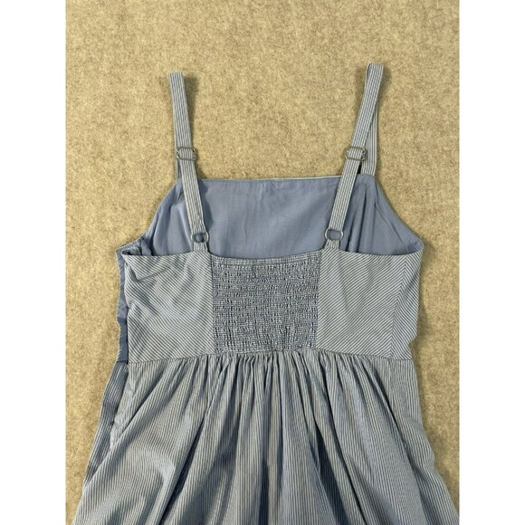 Urban Outfitters Women’s Large Midi Dress Flair Button Side Slit Summer Halter - Picture 9 of 15